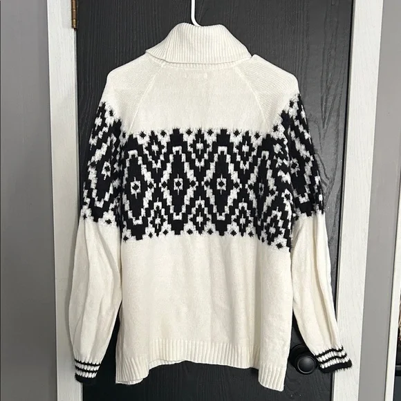 Maurices Black and White Patterned Turtleneck Sweater - Picture 3 of 3